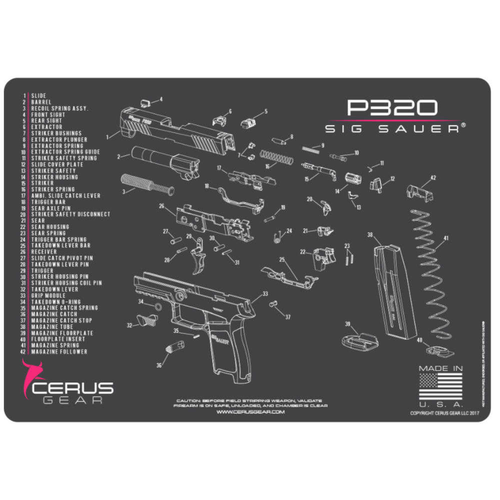 Cleaning Equipment Cerus Gear 4.50" SIG P320 SCHEMATIC GRAY/PINK • Model: 4.50"